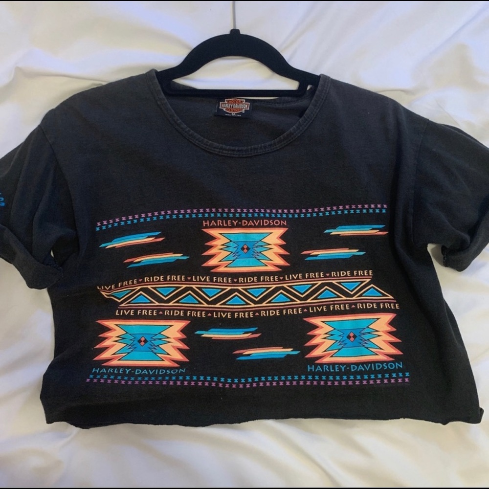Vintage Harley Davidson cropped tee
